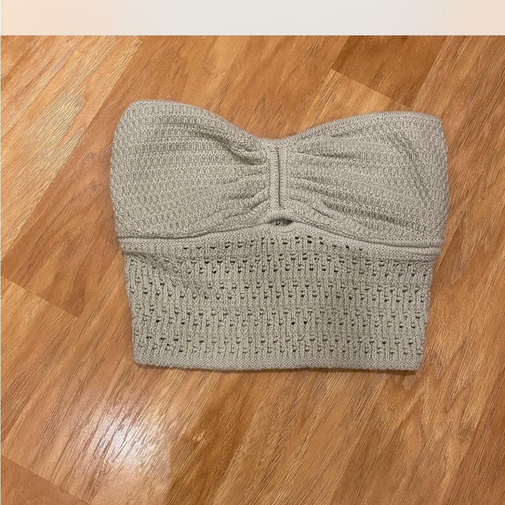 Elegant green crochet Tube Top XS